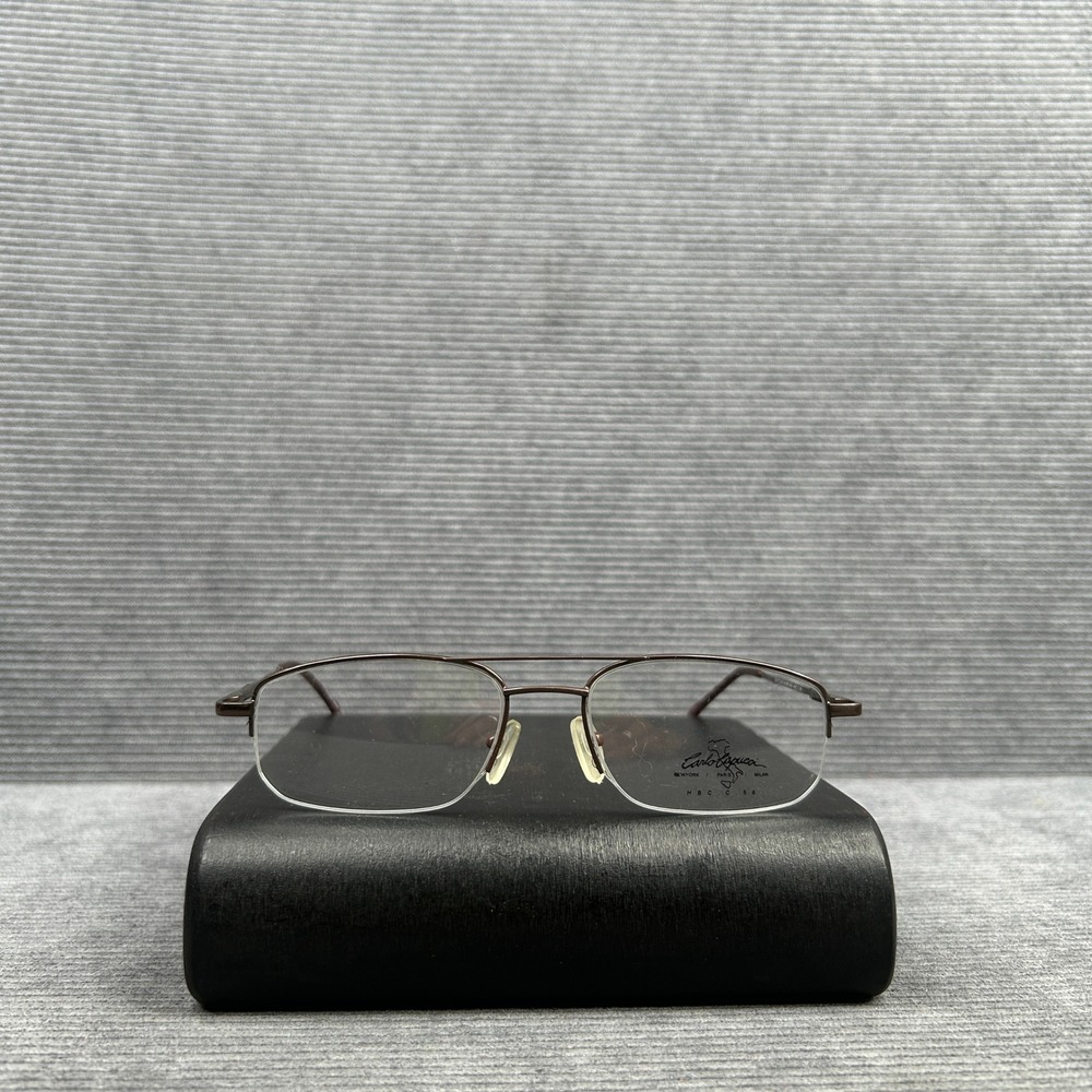 Carlo Capucci Brown Semi Rimless Y2k Eyeglass Frames 54-17-135 HBC.C.56